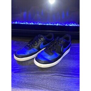 Nike Court Vision Sneakers Mens 8 Blue Black Leather Low Top Casual DM8681-001